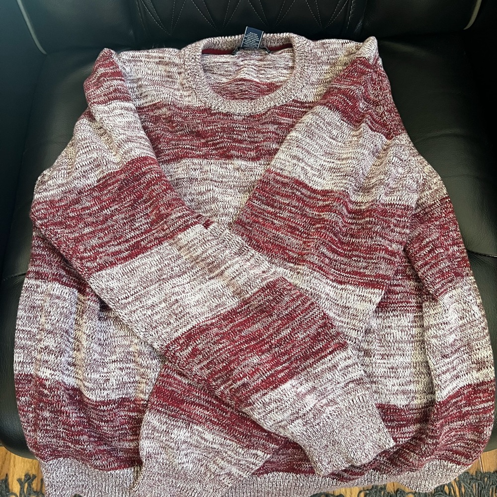 American Rag Burgundy and Light Gray Crewneck Sweater